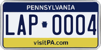 PA license plate LAP0004