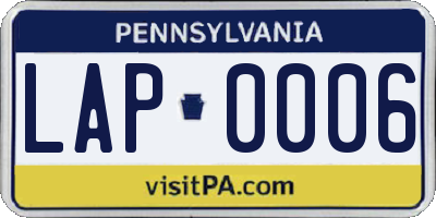 PA license plate LAP0006