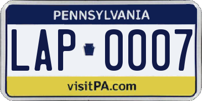 PA license plate LAP0007