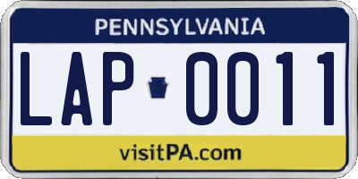PA license plate LAP0011