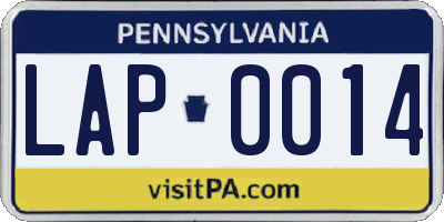 PA license plate LAP0014