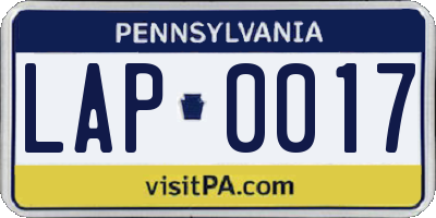 PA license plate LAP0017