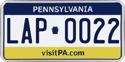 PA license plate LAP0022