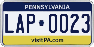 PA license plate LAP0023