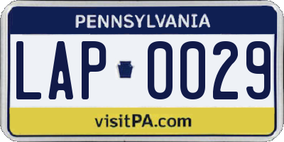 PA license plate LAP0029