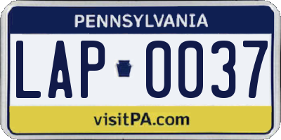 PA license plate LAP0037