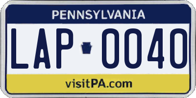 PA license plate LAP0040
