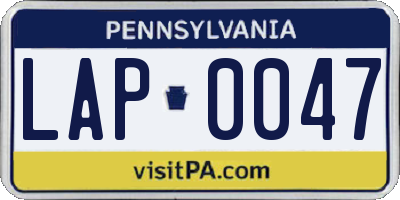 PA license plate LAP0047