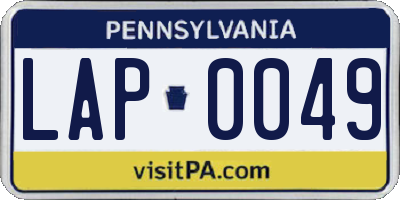 PA license plate LAP0049