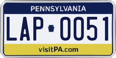 PA license plate LAP0051