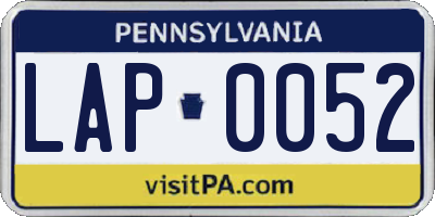 PA license plate LAP0052