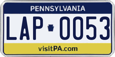 PA license plate LAP0053