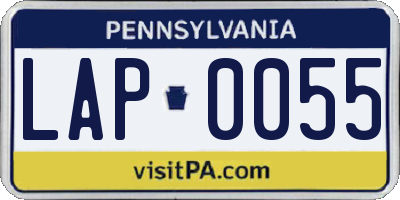 PA license plate LAP0055