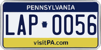 PA license plate LAP0056
