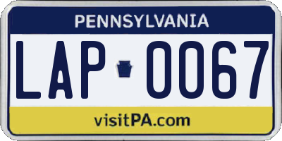 PA license plate LAP0067