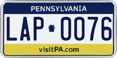 PA license plate LAP0076