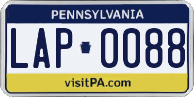 PA license plate LAP0088