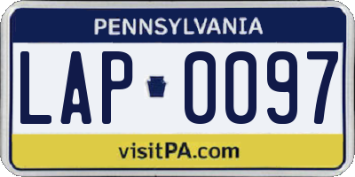 PA license plate LAP0097