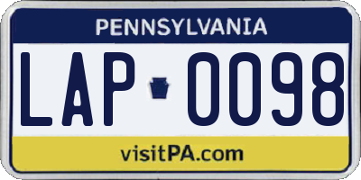 PA license plate LAP0098