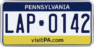 PA license plate LAP0142