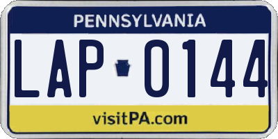 PA license plate LAP0144