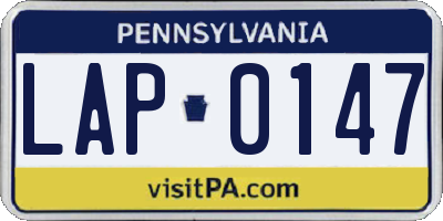 PA license plate LAP0147