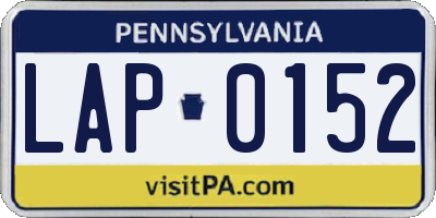 PA license plate LAP0152