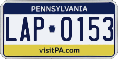 PA license plate LAP0153