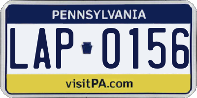 PA license plate LAP0156