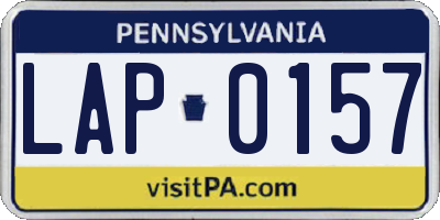 PA license plate LAP0157