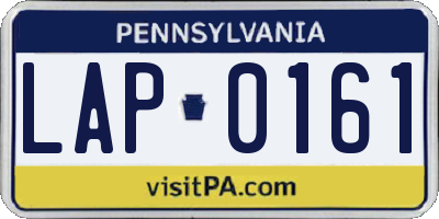 PA license plate LAP0161