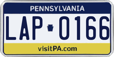 PA license plate LAP0166