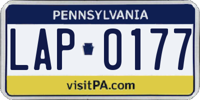 PA license plate LAP0177