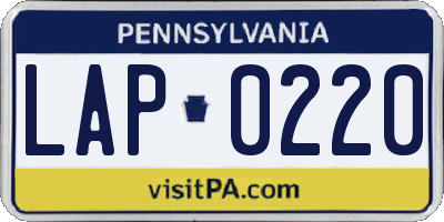 PA license plate LAP0220
