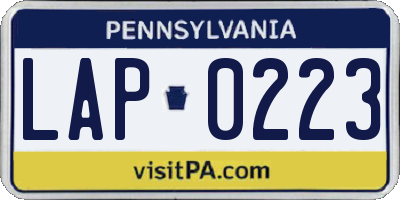 PA license plate LAP0223