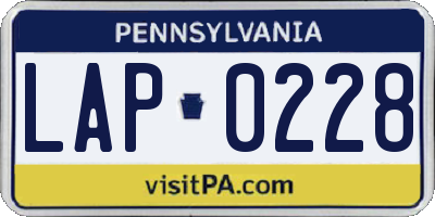 PA license plate LAP0228