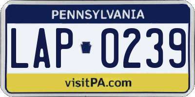 PA license plate LAP0239