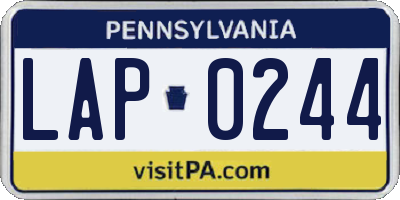 PA license plate LAP0244