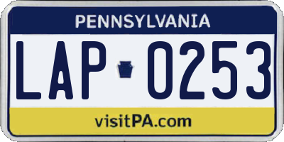PA license plate LAP0253