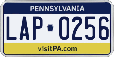 PA license plate LAP0256