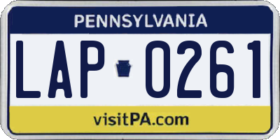 PA license plate LAP0261