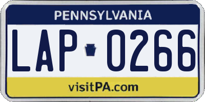 PA license plate LAP0266