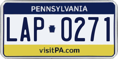 PA license plate LAP0271
