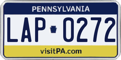 PA license plate LAP0272