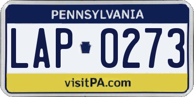 PA license plate LAP0273