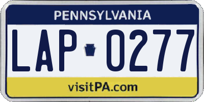 PA license plate LAP0277
