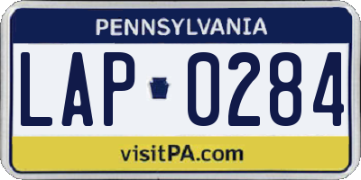 PA license plate LAP0284