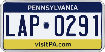 PA license plate LAP0291