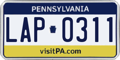 PA license plate LAP0311