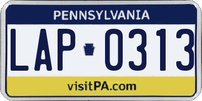 PA license plate LAP0313
